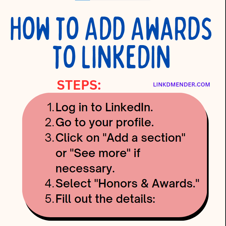 An image illustrating: How to Add Awards to LinkedIn